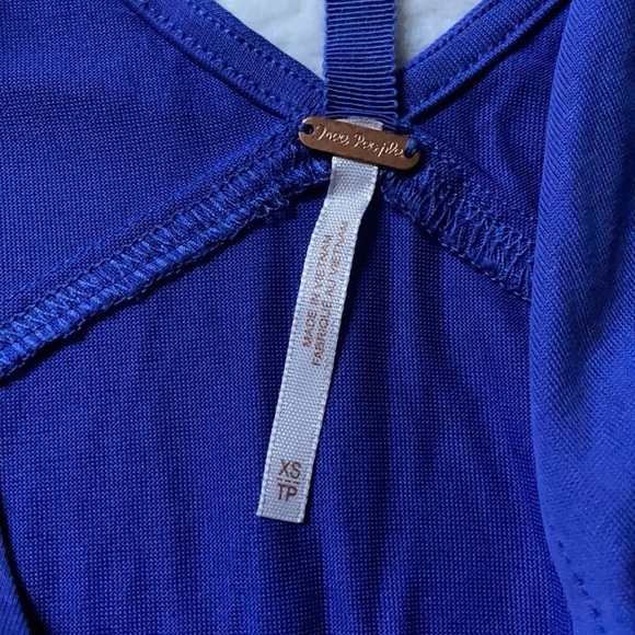 Free People Cobalt Blue Babe Town Strappy Wrap Front Tank - Picture 7 of 7